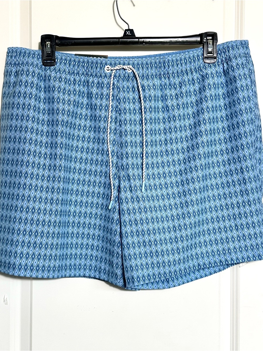 Bonobos Men’s Swim Trunks XXL Blue Geometric Print 7” Inseam Quick Dry NWT